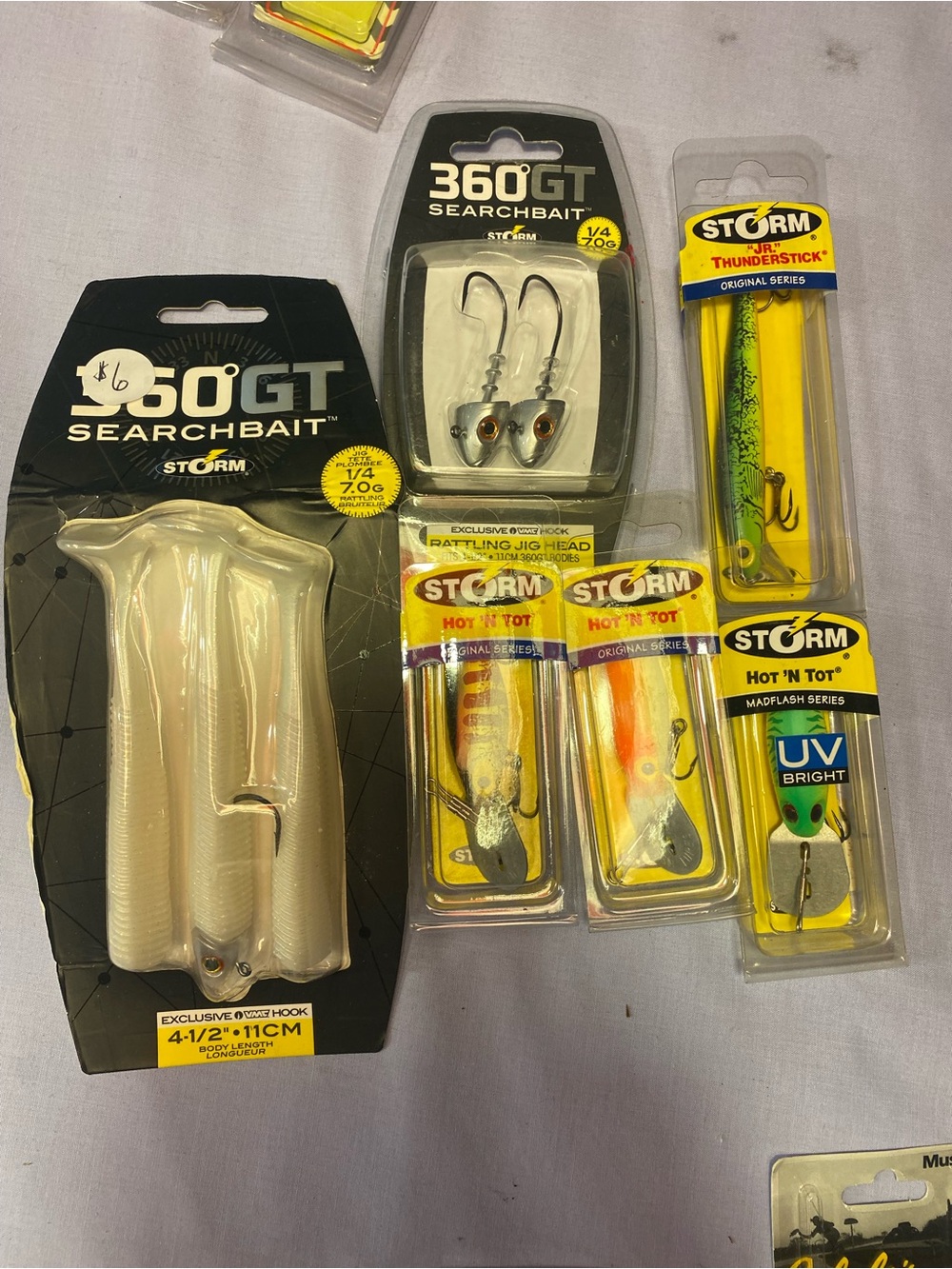 Storm Hot 'N Tot and Thunderstick Fishing Lures - Yellow, Green, Orange